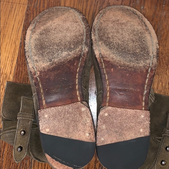 Rag and Bone distressed taupe Suede Moto Bootie - Picture 4 of 5